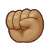 ✊🏽 raised fist: medium skin tone display on Samsung